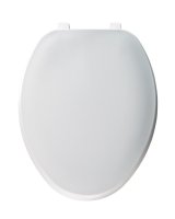 (image for) Plastic Elongated Closed Front Toilet Seat with Cover in White