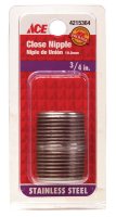 (image for) 3/4 in. MPT Stainless Steel Close Nipple