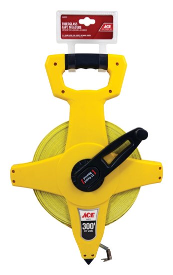 (image for) 300 ft. L x 0.5 in. W Fiberglass Long Tape Measure Yellow 1 pk