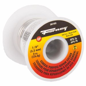 (image for) Forney 8 oz Solid Wire Solder 0.13 in. D Tin/Lead 40/60 1 pc