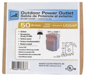 (image for) 50 amps 240 volt Single Silver RV Power Outlet 1 pk