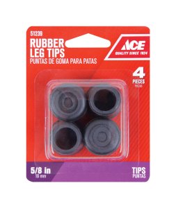 (image for) Rubber Leg Tip Black Round 5/8 in. W 4 pk