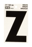 (image for) 3 in. Reflective Black Vinyl Self-Adhesive Letter Z 1 pc.