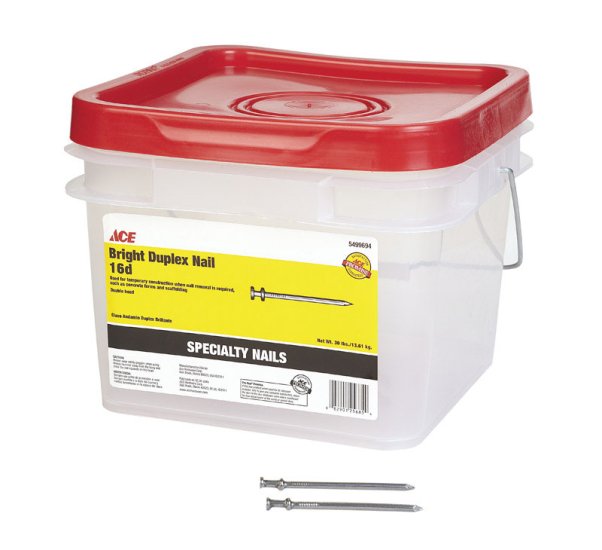 (image for) 16D 3.5 in. Duplex Bright Steel Nail 30 lb.
