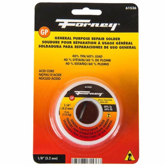 (image for) Forney 4 oz Acid Core Wire Solder 0.13 in. D Tin/Lead 40/60 1 pc