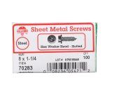 (image for) No. 8 x 1-1/4 in. L Slotted Hex Head Zinc-Plated Steel S