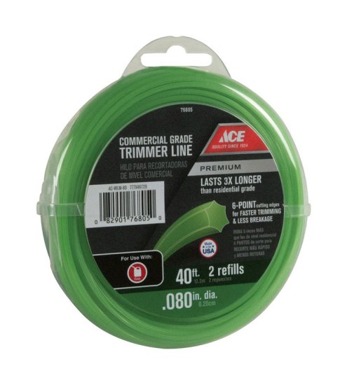 (image for) Commercial Grade 0.080 in. Dia. x 40 ft. L Trimmer Line