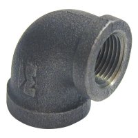 (image for) 3/4 in. FIP x 1/2 in. Dia. FIP Black Malleable Iron 90 degre