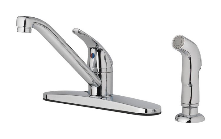 (image for) Single Handle Polished Chrome Kitchen Faucet with Sprayer