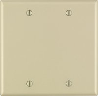 (image for) Ivory 2 gang Thermoset Plastic Blank Wall Plate 1 pk