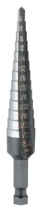 (image for) Unibit 1/8 to 1/2 in. x 6 in. L High Speed Steel Step Dril