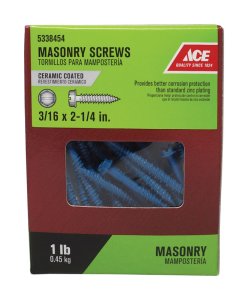 (image for) 3/16 in. x 2-1/4 in. L Slotted Hex Washer Head Masonry Screw