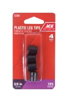 (image for) Plastic Leg Tip Black Round 3/8 in. W 4 pk