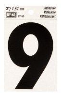 (image for) 3 in. Reflective Black Vinyl Self-Adhesive Number 9 1 pc.