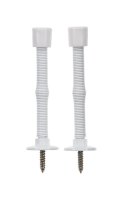 (image for) 2.75 in. H x 3 in. W Metal White Spring Door Stop Mounts to