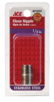 (image for) 1/4 in. MPT x Close in. L Stainless Steel Nipple