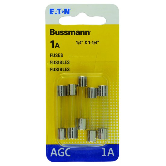 (image for) 1 amps AGC Glass Tube Fuse 5 pk