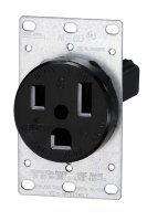 (image for) 50 amps 250 volt Black Electrical Receptacle 6-50R 1 pk