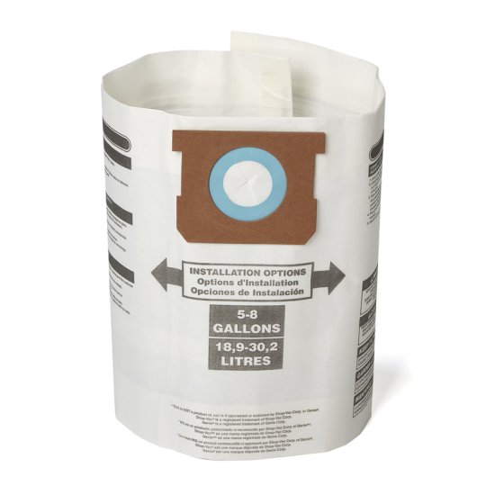 (image for) 1 in. L x 10 in. W Wet/Dry Vac Filter Bag 5-8 gal. 3 p