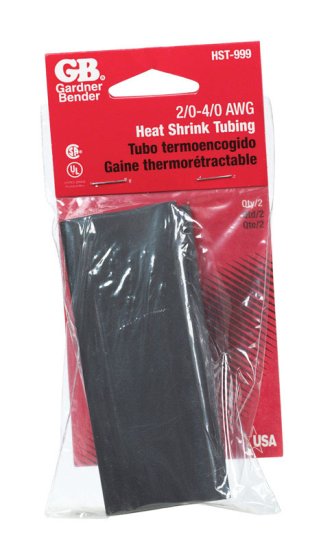 (image for) 1 in. Dia. Heat Shrink Tubing Black 2 pk