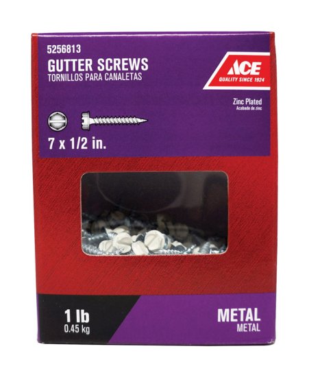 (image for) No. 7 x 1/2 in. L Hex/Slotted Hex Washer Head Zinc-Plated St