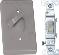 (image for) Electric Rectangle Metal 1 gang Toggle Switch and Cover Fo