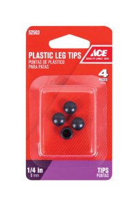 (image for) Plastic Leg Tip Black Round 1/4 in. W 4 pk