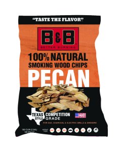 (image for) B&B Charcoal All Natural Pecan Wood Smoking Chips 180 cu in