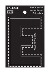 (image for) 3 in. Black Vinyl Self-Adhesive Letter E 1 pc.