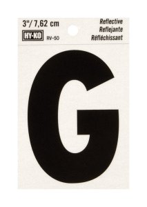 (image for) 3 in. Reflective Black Vinyl Self-Adhesive Letter G 1 pc.