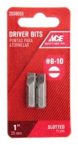 (image for) Slotted #8-10 x 1 in. L Insert Bit S2 Tool Steel 2 pc.