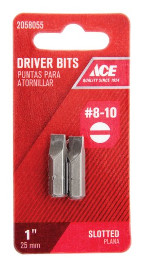 (image for) Slotted #8-10 x 1 in. L Insert Bit S2 Tool Steel 2 pc.