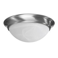 (image for) 13 in. L Brushed Nickel White Ceiling Fixture LED