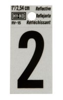 (image for) 1 in. Reflective Black Vinyl Self-Adhesive Number 2 1 pc.