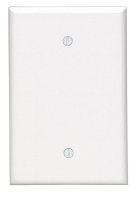 (image for) White 1 gang Plastic Blank Wall Plate Oversized