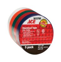 (image for) 1/2 in. W x 20 ft. L Multicolored Vinyl Electrical Tape