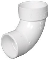 (image for) Schedule 40 3 in. Hub x 3 in. Dia. Spigot PVC 90