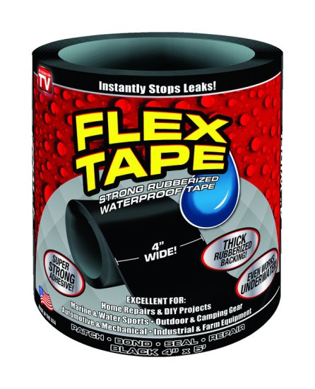 (image for) 4 in. W x 5 ft. L Black Waterproof Repai