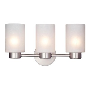 (image for) 3-Light Brushed Nickel Gray Cylindrical Wall Sconce