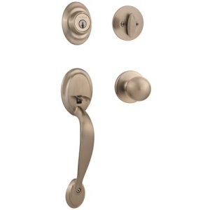 (image for) Dakota Single Cylinder Handleset w/Polo Knob Satin Nicke
