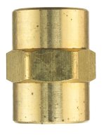 (image for) 1/2 in. FPT x 1/2 in. Dia. FPT Yellow Brass Coupling