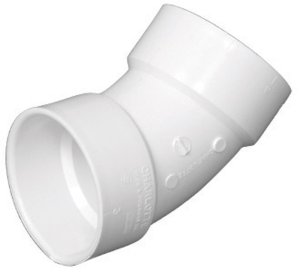 (image for) Schedule 40 3 in. Hub x 3 in. Dia. Hub PVC 45 Deg