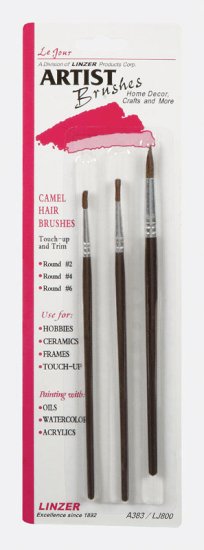 (image for) No. 2, 4, 6 W Round Artist Paint Brush Set