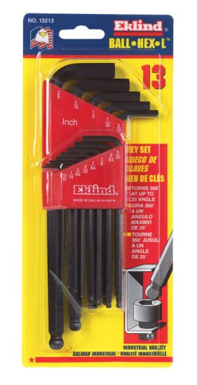 (image for) Ball-Hex-L SAE Long Arm Ball End Hex L-Key Set 13 pc.