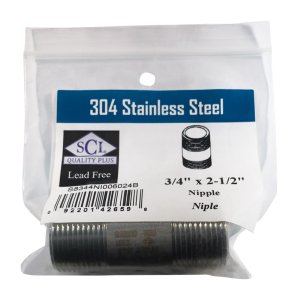 (image for) 3/4 in. MPT x 2-1/2 in. L Stainless Steel Nipple