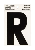(image for) 3 in. Reflective Black Vinyl Self-Adhesive Letter R 1 pc.