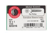 (image for) No. 12 x 1 in. L Phillips Pan Head Stainless Steel Sheet