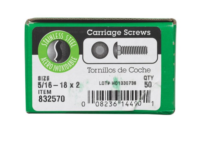 (image for) 5/16 in. Dia. x 2 in. L Stainless Steel Carriage Bolt 50