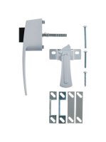 (image for) White White Steel Push Button Latch 1 pk