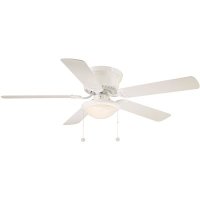 (image for) 52 in. Hugger Indoor White Ceiling Fan with Light Kit